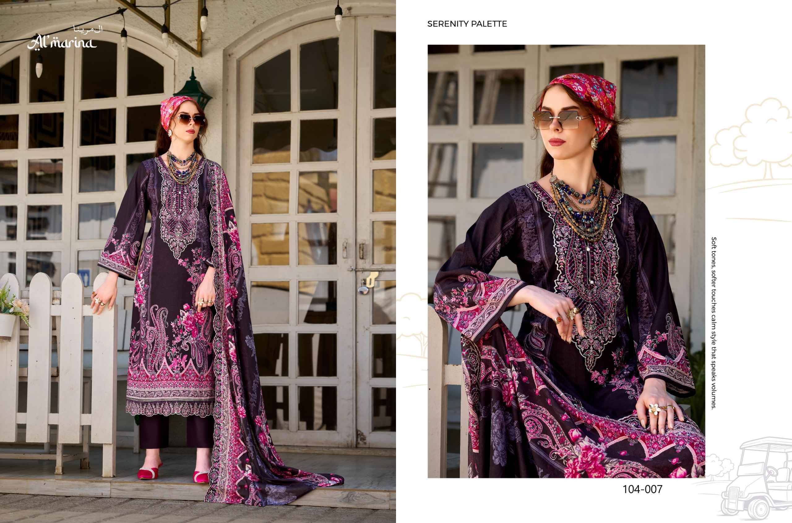 INAYAT VOL 2 104 Series By ALMARINA Pakistani Stylish Beautiful Colourful Printed & Embroidered Party Wear & Occasional Wear Pure cotton Dresses At Wholesale Price